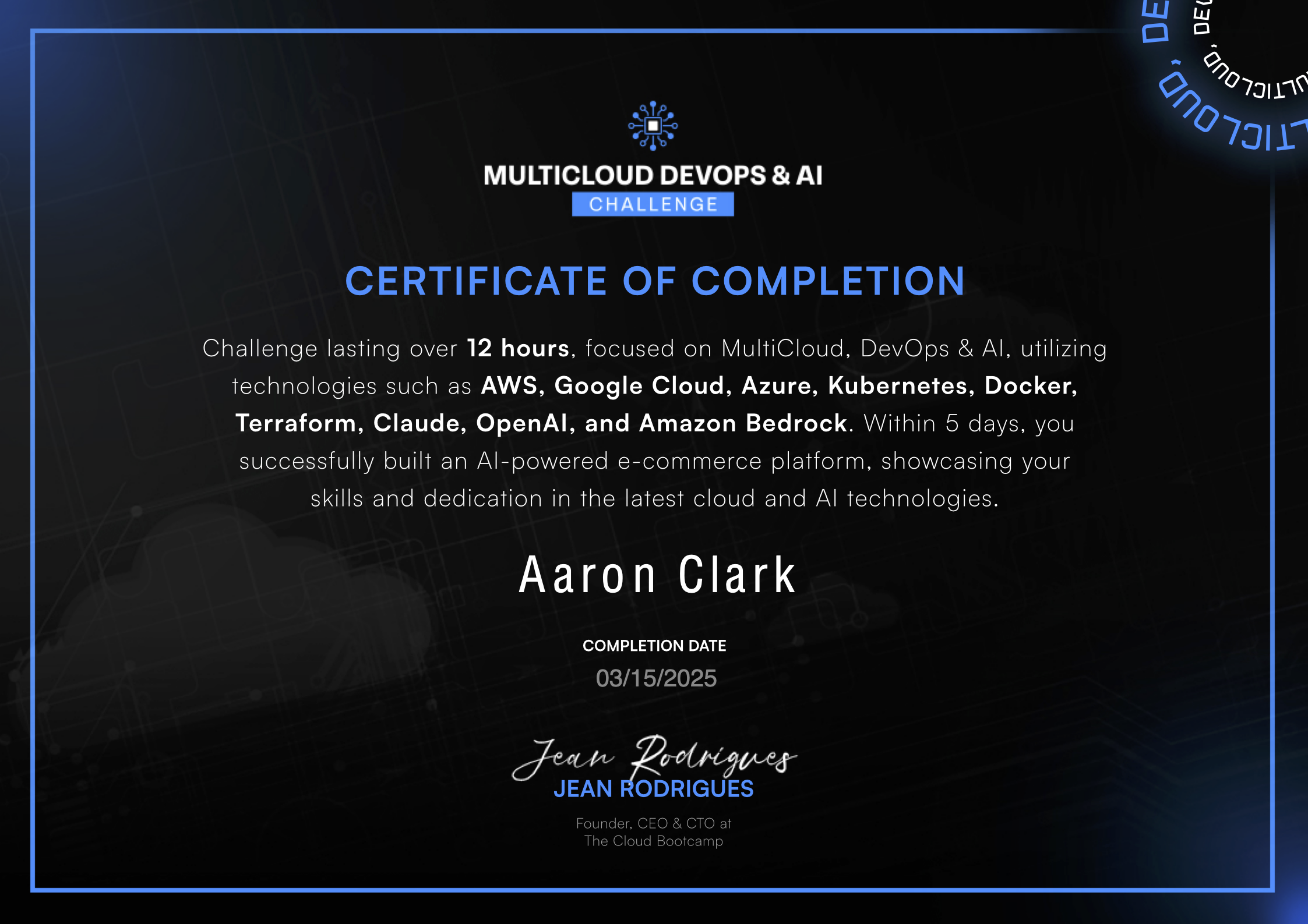 Challenge Certificate